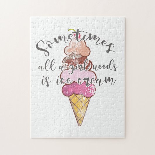 Ice Cream Lover Gift Girl heeft ijscream nodig Legpuzzel (Verticaal)