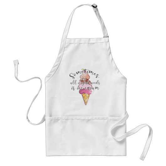 Ice Cream Lover Gift Girl heeft ijscream nodig Standaard Schort (Voorkant)