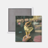 Ice cream lover gift magneet (Voorkant / Achterkant)