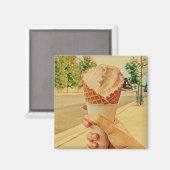 Ice cream lover gift magneet (Voorkant / Achterkant)