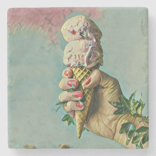 Ice cream lover gift stenen onderzetter