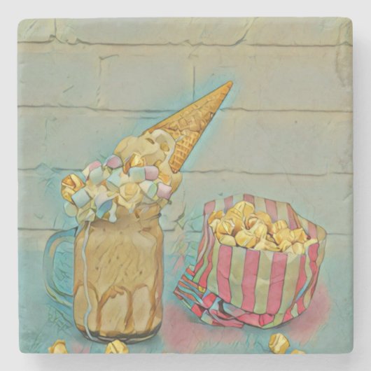 Ice cream lover gift stenen onderzetter (Voorkant)