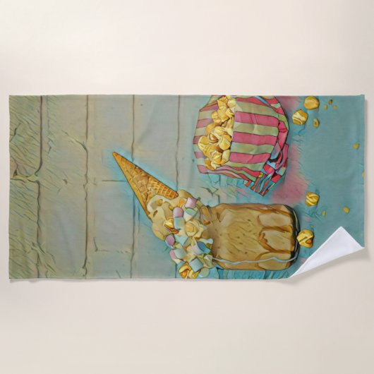 Ice cream lover gift strandlaken (Voorkant)