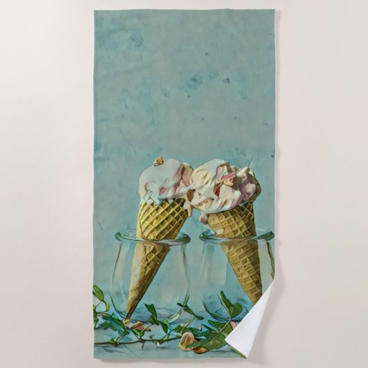 Ice cream lover gift strandlaken (Voorkant)