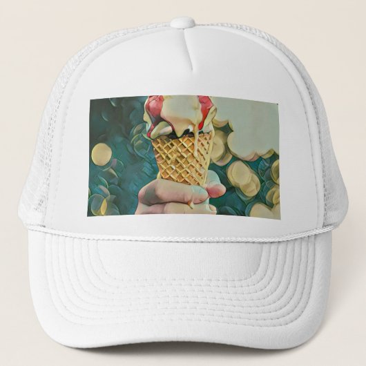 Ice cream lover gift trucker pet (Voorkant)
