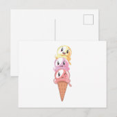 Ice Cream Lover Kawaii Waffle Ice Cream Cone Briefkaart (Voorkant / Achterkant)