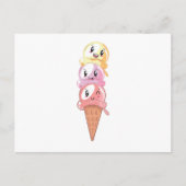 Ice Cream Lover Kawaii Waffle Ice Cream Cone Briefkaart (Voorkant)