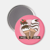 Ice Cream Lover magneten (Voorkant / Achterkant)