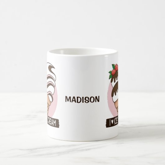 Ice Cream Lover mokken voor aangepaste namen (Center)