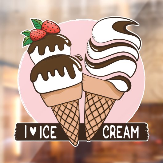 Ice Cream Lover Raamsticker (Vel 2)