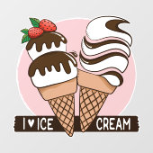 Ice Cream Lover Raamsticker (Vel)
