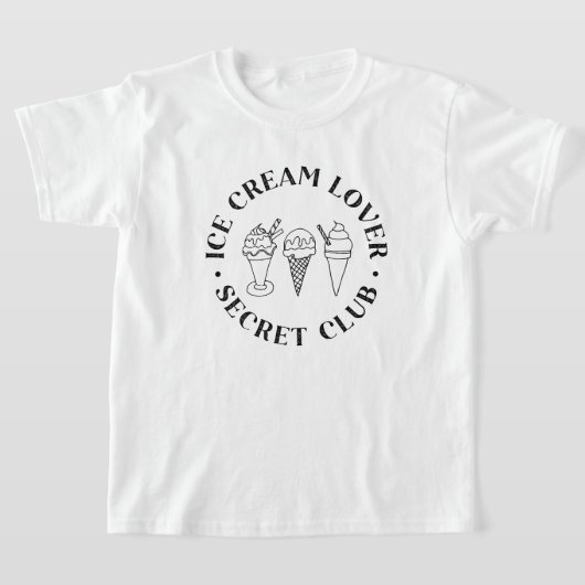 Ice Cream Lover Secret Club Kinder T-shirt (Laagn)