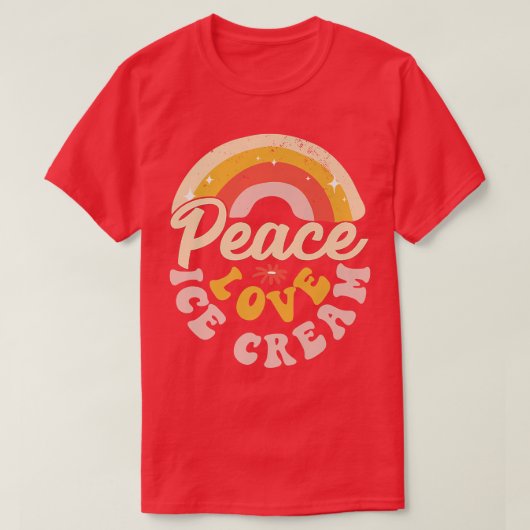 Ice Cream Lover Summer Snoep Cone Kawaii Peace Lov T-shirt (Design voorkant)