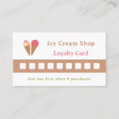 Ice Cream Loyalty Kaart Visitekaartje (Voorkant)