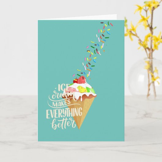 Ice Cream maakt alles beter Kaart (Gele Bloem)