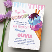 Ice Cream Meisje Verjaardagsfeest Uitnodiging