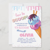 Ice Cream Meisje Verjaardagsfeest Uitnodiging (Voorkant)