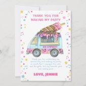 Ice Cream Meisjes Verjaardagsfeest Bedankkaart (Voorkant)