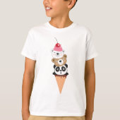 Ice Cream met leuke en grappige kawaii-Beren T-shirt (Voorkant)