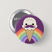 Ice Cream met Mustache Ronde Button 5,7 Cm (Voorkant /achterkant)
