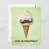 Ice Cream met Mustaches Briefkaart (Voorkant / Achterkant)