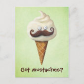 Ice Cream met Mustaches Briefkaart (Voorkant)