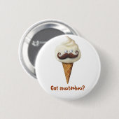 Ice Cream met Mustaches Ronde Button 5,7 Cm (Voorkant /achterkant)