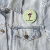Ice Cream met Mustaches Ronde Button 5,7 Cm (In situ)
