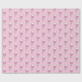 Ice Cream met springen Moderne, kleurrijke Cute Gi Cadeaupapier (Vlak)