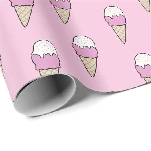 Ice Cream met springen Moderne, kleurrijke Cute Gi Cadeaupapier (Rol Hoek)