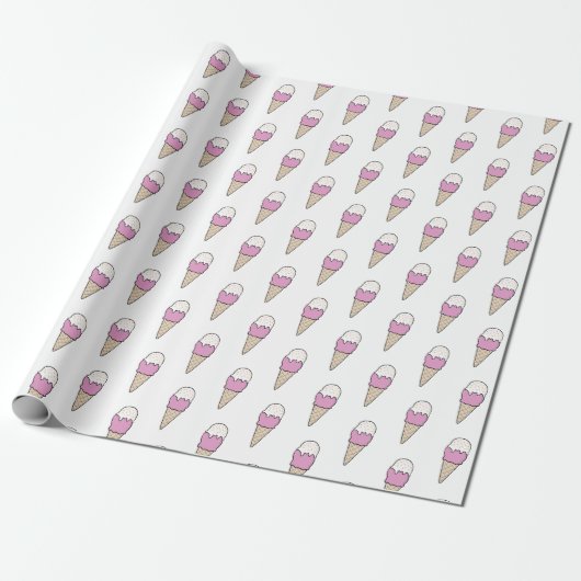 Ice Cream met springen Moderne, kleurrijke Cute Gi Cadeaupapier (Uitgerold)