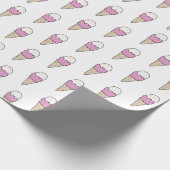 Ice Cream met springen Moderne, kleurrijke Cute Gi Cadeaupapier (Hoek)