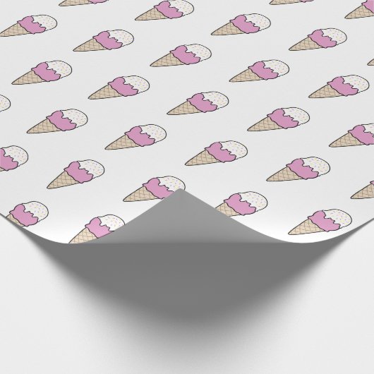 Ice Cream met springen Moderne, kleurrijke Cute Gi Cadeaupapier (Hoek)