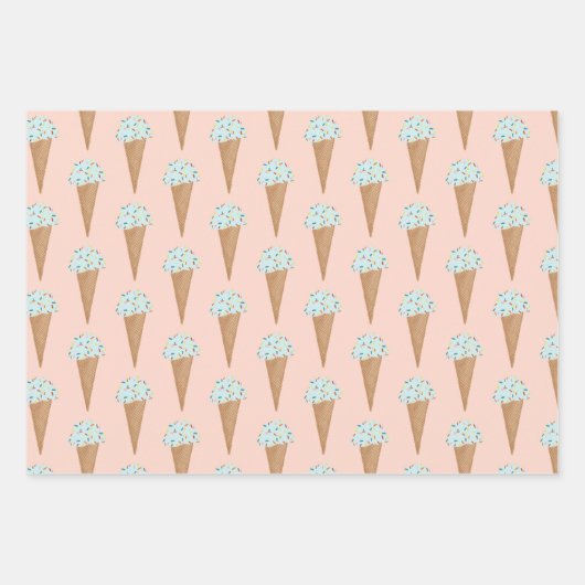 Ice Cream met springen Moderne, kleurrijke Cute Gi Inpakpapier Vel (Voorkant 3)