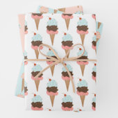 Ice Cream met springen Moderne, kleurrijke Cute Gi Inpakpapier Vel (In situ)