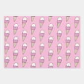 Ice Cream met springen Moderne, kleurrijke Cute Gi Inpakpapier Vel (Voorkant)