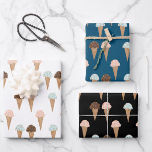 Ice Cream met springen Moderne, kleurrijke Cute Gi Inpakpapier Vel