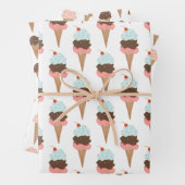 Ice Cream met springen Moderne, kleurrijke Cute Gi Inpakpapier Vel (In situ)