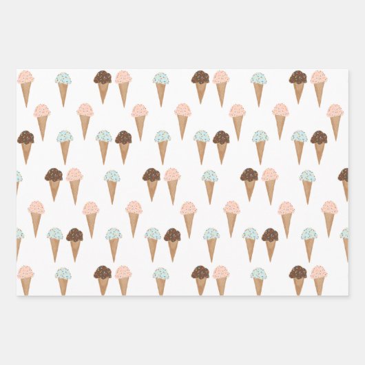 Ice Cream met springen Moderne, kleurrijke Cute Gi Inpakpapier Vel (Voorkant)