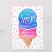 Ice Cream met sprinkelingen uitnodiging van de Bir (Voorkant / Achterkant)