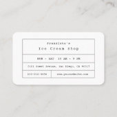 Ice Cream met Sprinkles Blue Shop Visitekaartje (Achterkant)