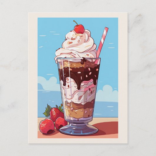 Ice Cream Milkshake Briefkaart (Voorkant)