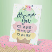 Ice Cream Mimosa Bridal of Baby shower Reclamebord Met Voetstuk