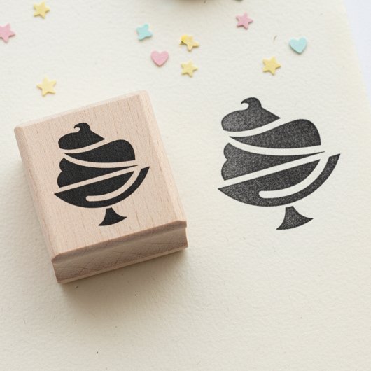Ice Cream Mini Wooden Art Stamp Rubberstempel