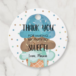 Ice Cream Mint Chocolate Boy Birthday Favor Gift Bedankjes Labels
