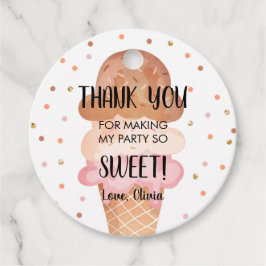 Ice Cream Mint Chocolate Pink Sweet Girl Birthday Bedankjes Labels