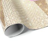 Ice Cream Mint Green Pink Ivory Metallic Sparkly Cadeaupapier (Rol Hoek)