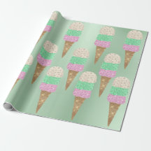 Ice Cream Mint Green Pink Metallic Summer