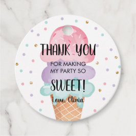 Ice Cream Mint Pink Paars Sweet Girl Birthday Bedankjes Labels