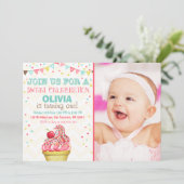 Ice Cream Mint Pink Party Verjaardagsuitnodiging Kaart (Staand voorkant)